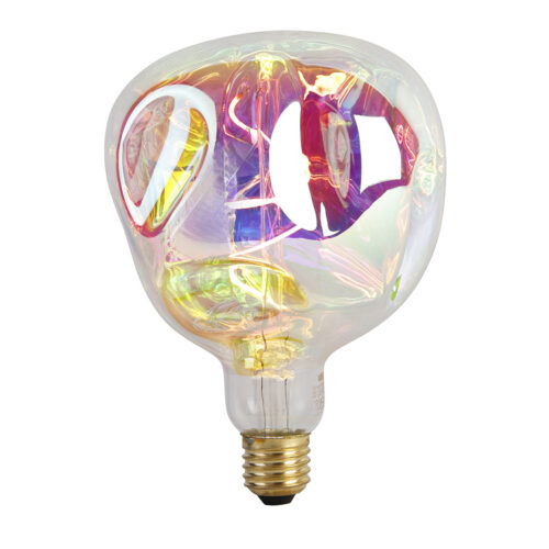 E27 szabályozható LED izzó G125 Szivárvány 4W 200lm 1800K