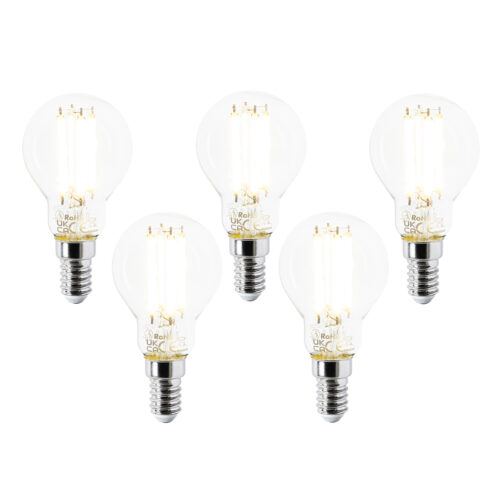 5 db E14-es LED izzó szett P45 átlátszó 2