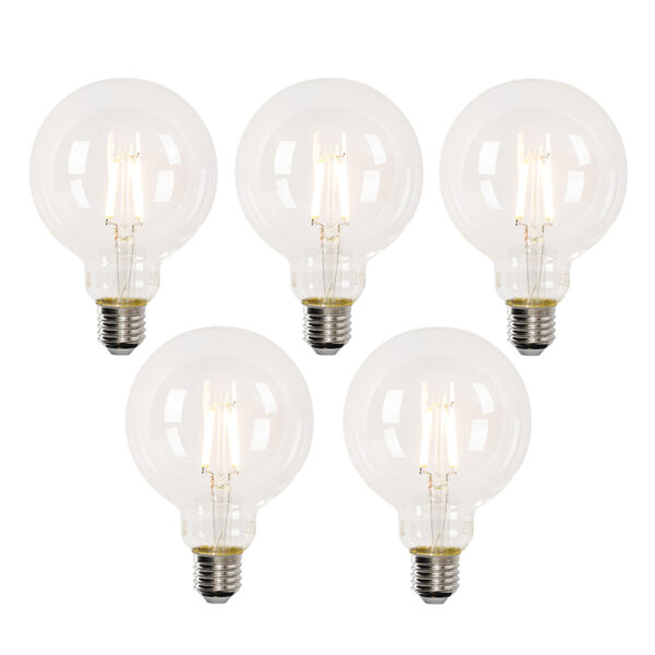 5 db-os E27-es okos LED izzó szett G95 4