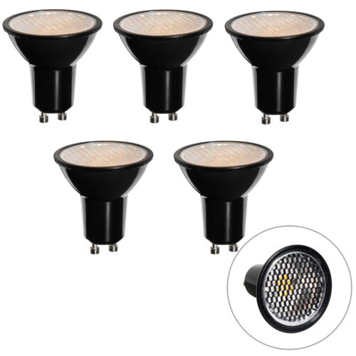 5 darabos GU10 3 lépésben dimmelhető LED izzó készlet 50 mm méhsejt mintával 6W 400 lm 3000K