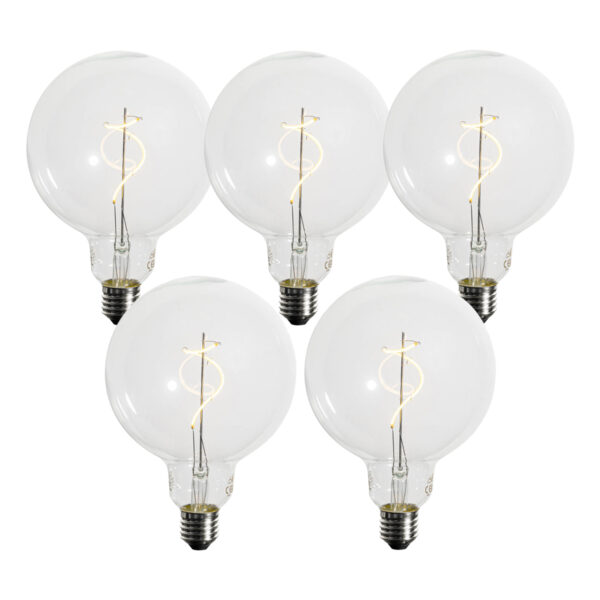 5 darabos E27 dimmelhető LED izzók szett spirál filamenttel G125 4W 270 lm 2700K