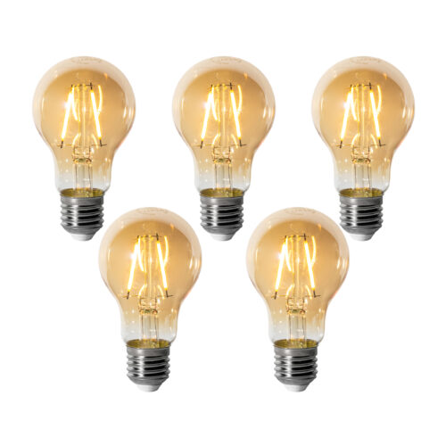 5 darabos E27 dimmelhető LED izzókészlet A60 arany 3W 310 lm 2200K
