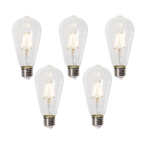 5 darabos E27 dimmelhető LED izzókészlet ST64 átlátszó 5W 600 lm 2700K