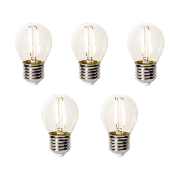 5 darabos E27 dimmelhető LED izzókészlet P45 átlátszó üveg 3W 250 lm 2200K