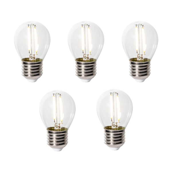 5 darabos E27 dimmelhető LED izzókészlet P45 átlátszó üveg 3W 250 lm 3000K
