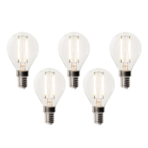 5 darabos E14 dimmelhető LED izzókészlet P45 átlátszó üveg 3W 250 lm 2200K