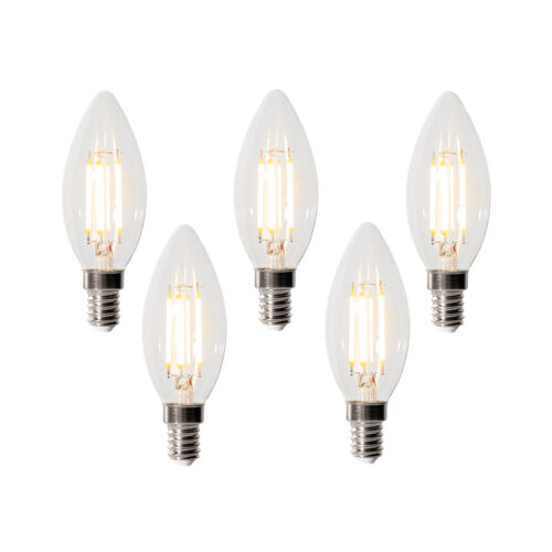 5 darabos E14 3 lépésben dimmelhető LED izzókészlet B35 átlátszó 4W 450 lm 2700K