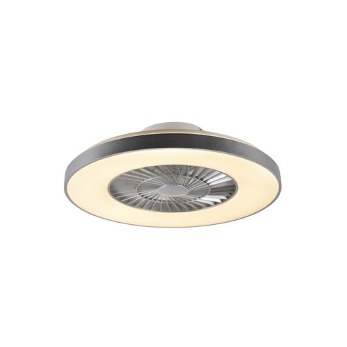 Ezüst színű mennyezeti ventilátor csillag effektussal 60cm LED-del