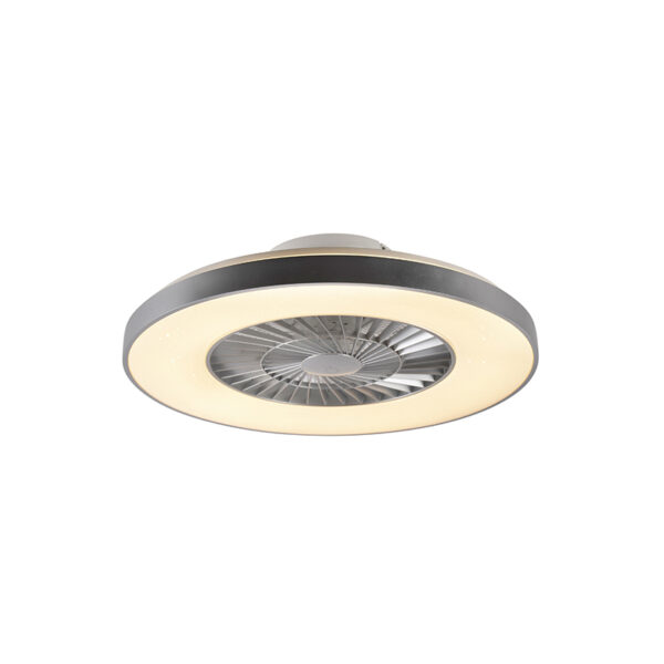 Ezüst színű mennyezeti ventilátor csillag effektussal 60cm LED-del