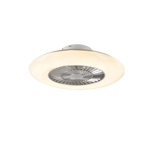 Ezüst színű mennyezeti ventilátor csillag effektussal 59cm LED-del