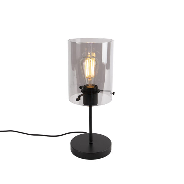 Design asztali lámpa fekete füstüveggel állványon - Dome