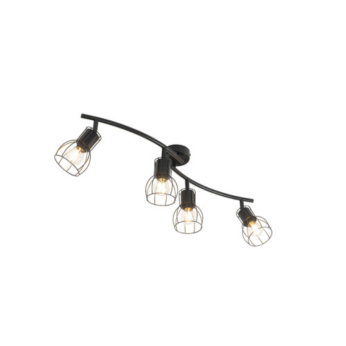 Modern fekete mennyezeti spotlámpa 86 cm 4-lámpás - Botu
