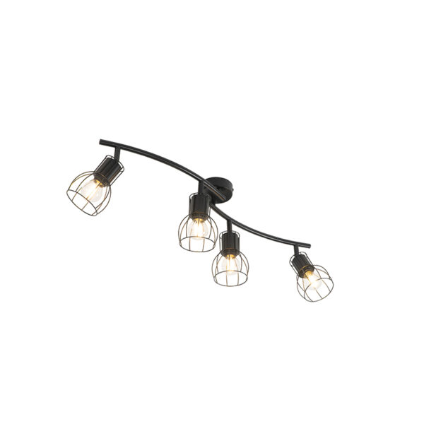 Modern fekete mennyezeti spotlámpa 86 cm 4-lámpás - Botu