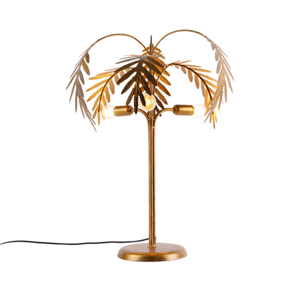 Art Deco asztali lámpa arany 3-lámpás - Botanica