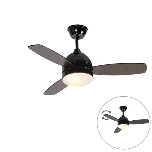 Mennyezeti ventilátor fekete fa mintával 96 cm távirányítóval - Rotar