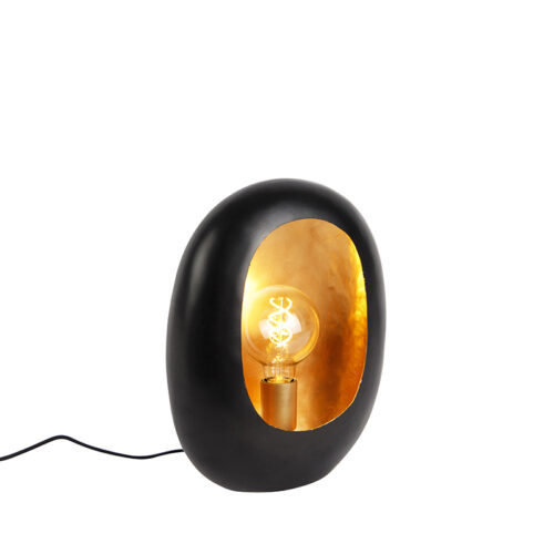 Design asztali lámpa fekete aranyszínű belsővel 36 cm - Cova