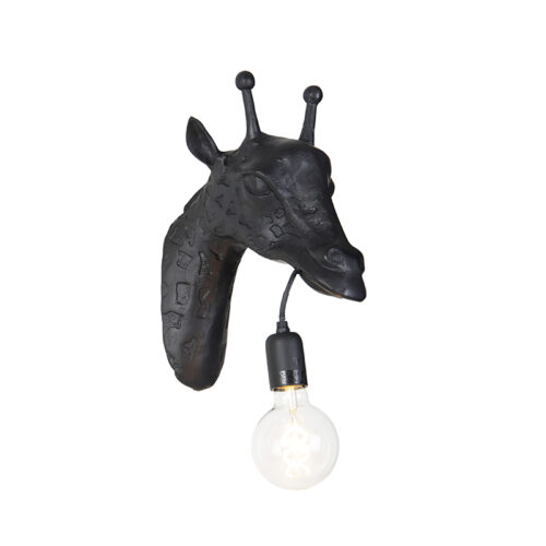 Vintage fali lámpa fekete - Animal Zsiráf