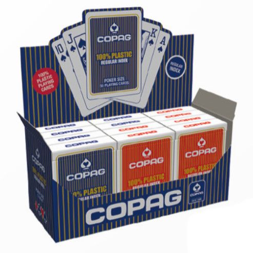COPAG PÓKER KÁRTYA REGULAR INDEX 100% PLASZTIK 1 KARTON (12 CSOMAG