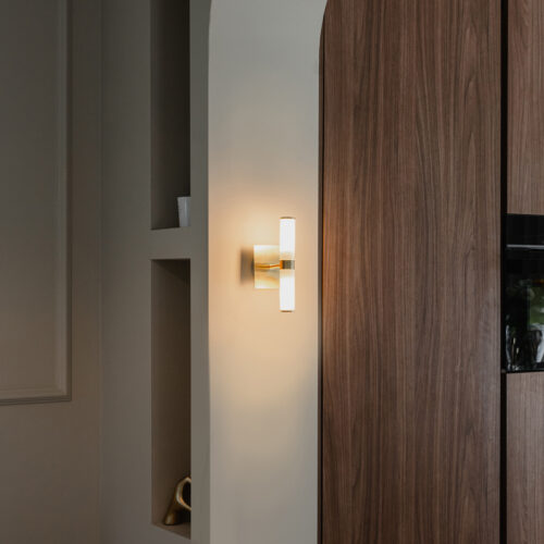 Modern fürdőszobai fali lámpa arany IP44 2-lámpás - Bath