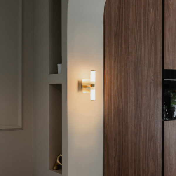 Modern fürdőszobai fali lámpa arany IP44 2-lámpás - Bath