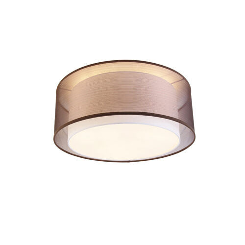 Modern mennyezeti lámpa barna fehérrel 50 cm 3-lámpás - Drum Duo