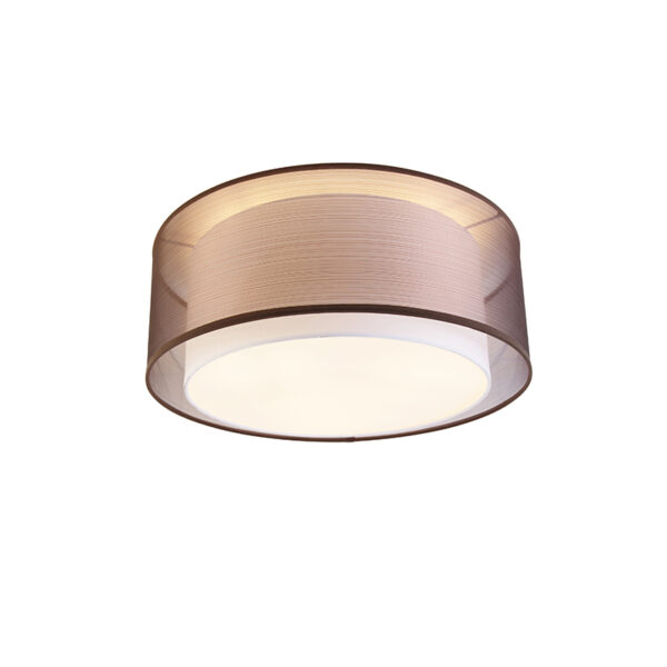 Modern mennyezeti lámpa barna fehérrel 50 cm 3-lámpás - Drum Duo