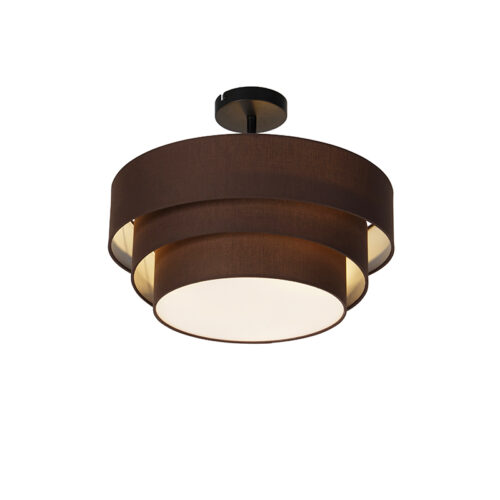 Modern mennyezeti lámpa barna 45 cm 3 lámpás - Drum Trio