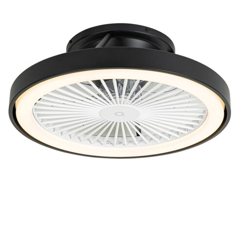 Okos mennyezeti ventilátor fekete 54 cm LED-del