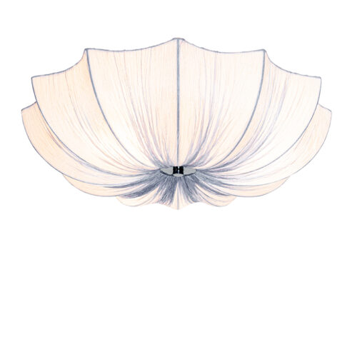 Design mennyezeti lámpa szürke selyem 52 cm 3-lámpás - Plu