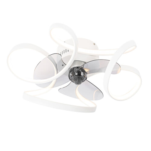 Mennyezeti ventilátor fehér 55 cm LED-del