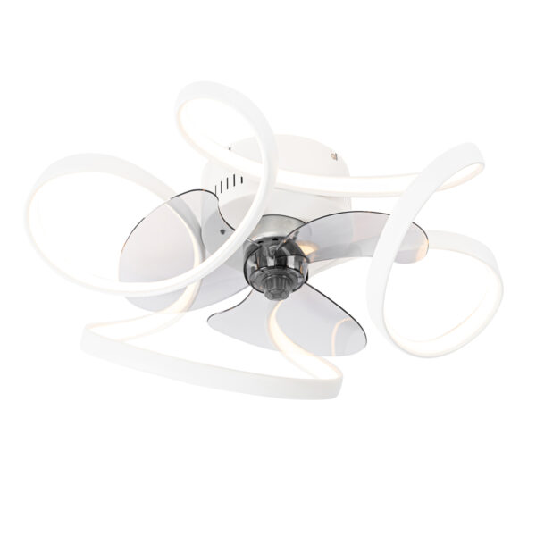 Mennyezeti ventilátor fehér 55 cm LED-del