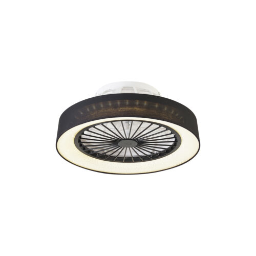 Mennyezeti ventilátor fekete 47 cm LED-del