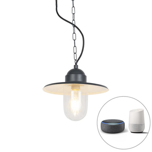 Okos kültéri függőlámpa antracit IP44 WiFi-vel ST64 - Kansas Graphite