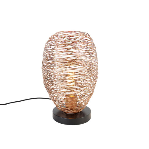 Design asztali lámpa réz fekete 30 cm - Sarella