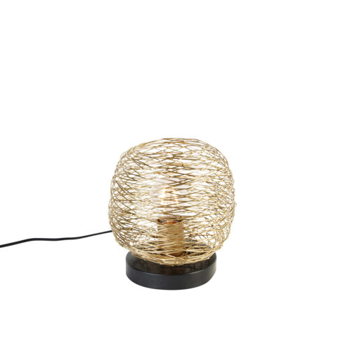Design asztali lámpa arany fekete színben 20 cm - Sarella