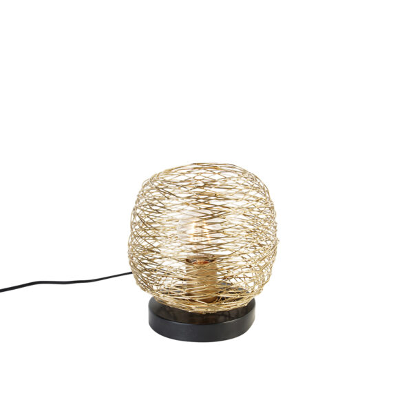 Design asztali lámpa arany fekete színben 20 cm - Sarella