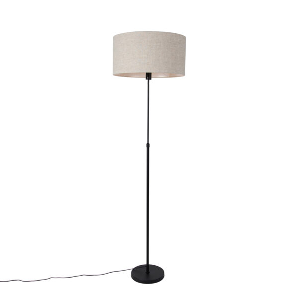 Állólámpa fekete állítható világos szürke árnyékolóval 50 cm - Parte