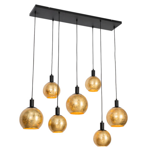 Design lógólámpa fekete aranyszínű üveggel 7 lámpás - Bert