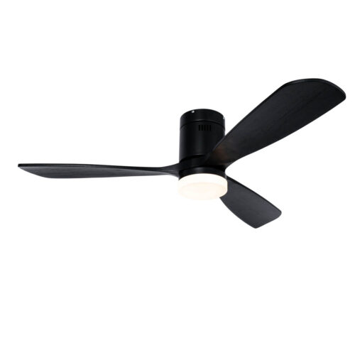 Mennyezeti ventilátor fekete 132 cm LED-del