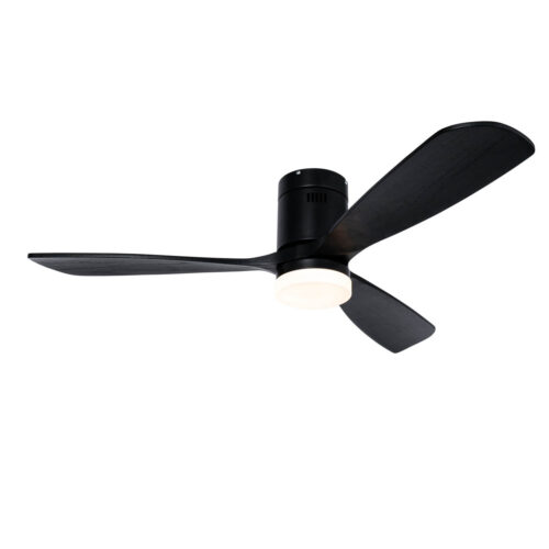 Okos mennyezeti ventilátor fekete 132 cm LED-del