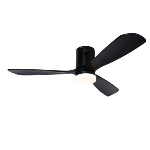 Okos mennyezeti ventilátor fekete 132 cm LED-del