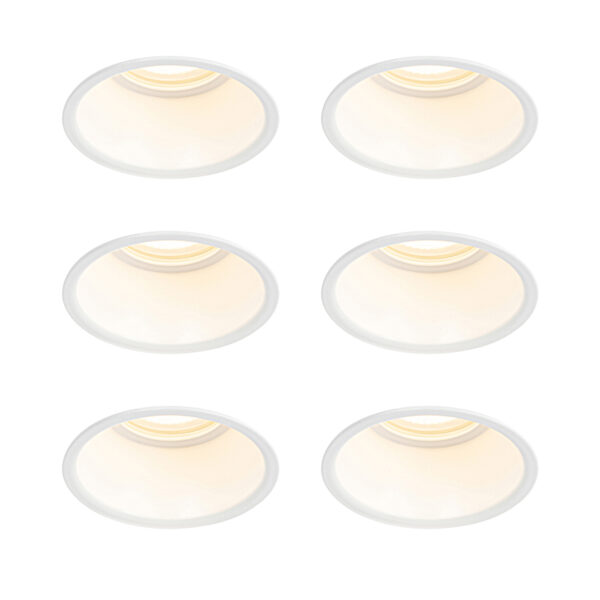 6 db fehér GU10 beépíthető spotlámpa szett 50 mm IP44 - Dept