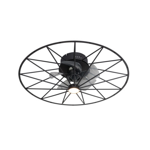 Mennyezeti ventilátor fekete 62cm LED-del