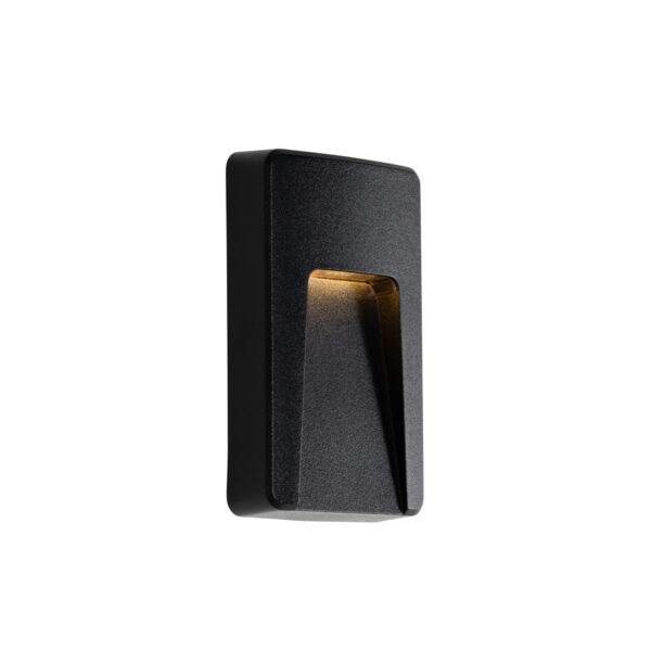 Kültéri fali lámpa fekete téglalap alakú LED-del IP65 - Gem