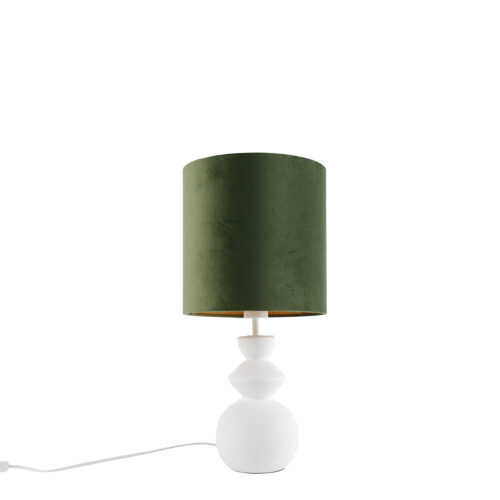 Design asztali lámpa fehér bársony árnyékolóval