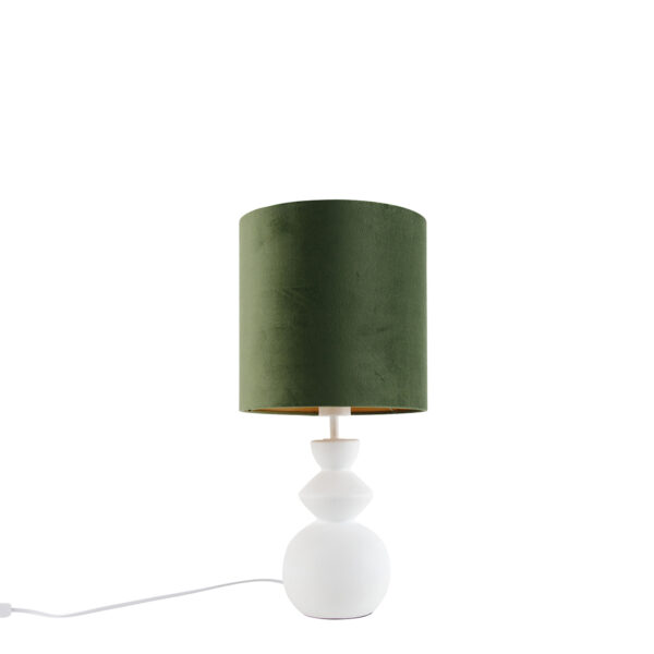 Design asztali lámpa fehér bársony árnyékolóval