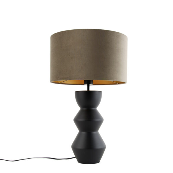 Design asztali lámpa fekete bársony árnyékolóval