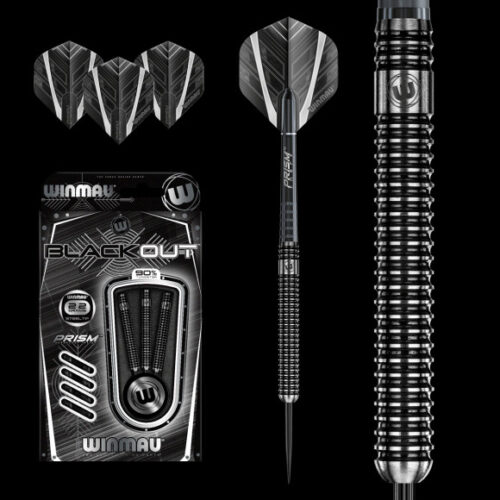 Dart szett Winmau steel BLACKOUT 90% wolfram 22g gravírozással
