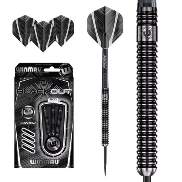 Dart szett Winmau steel BLACK OUT 90% gravírozással