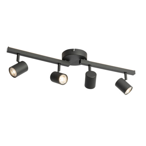 Fekete mennyezeti spotlámpa GU10 50 mm 4 fényforrással